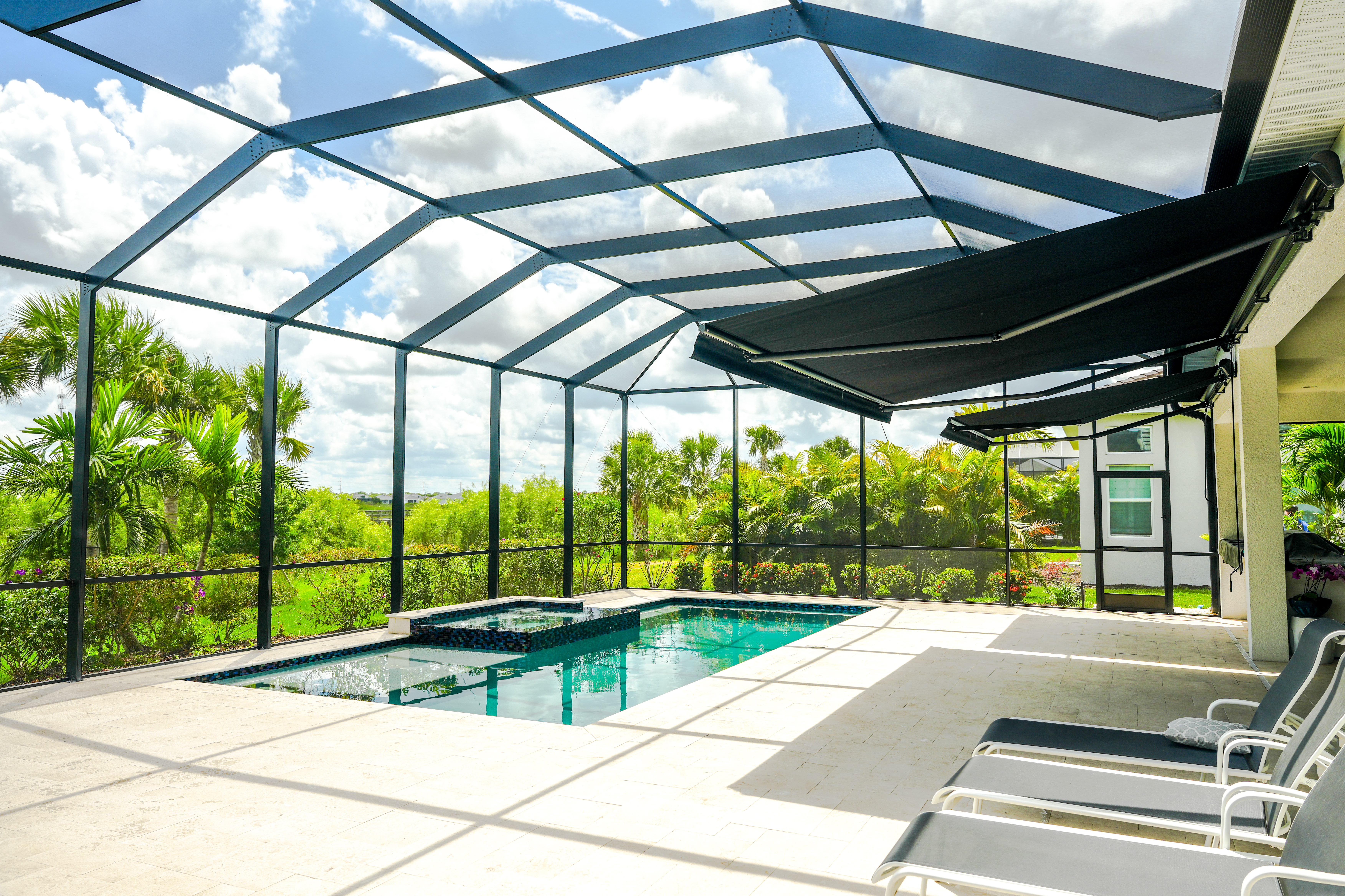 Awning Residential Lanai Pool Black