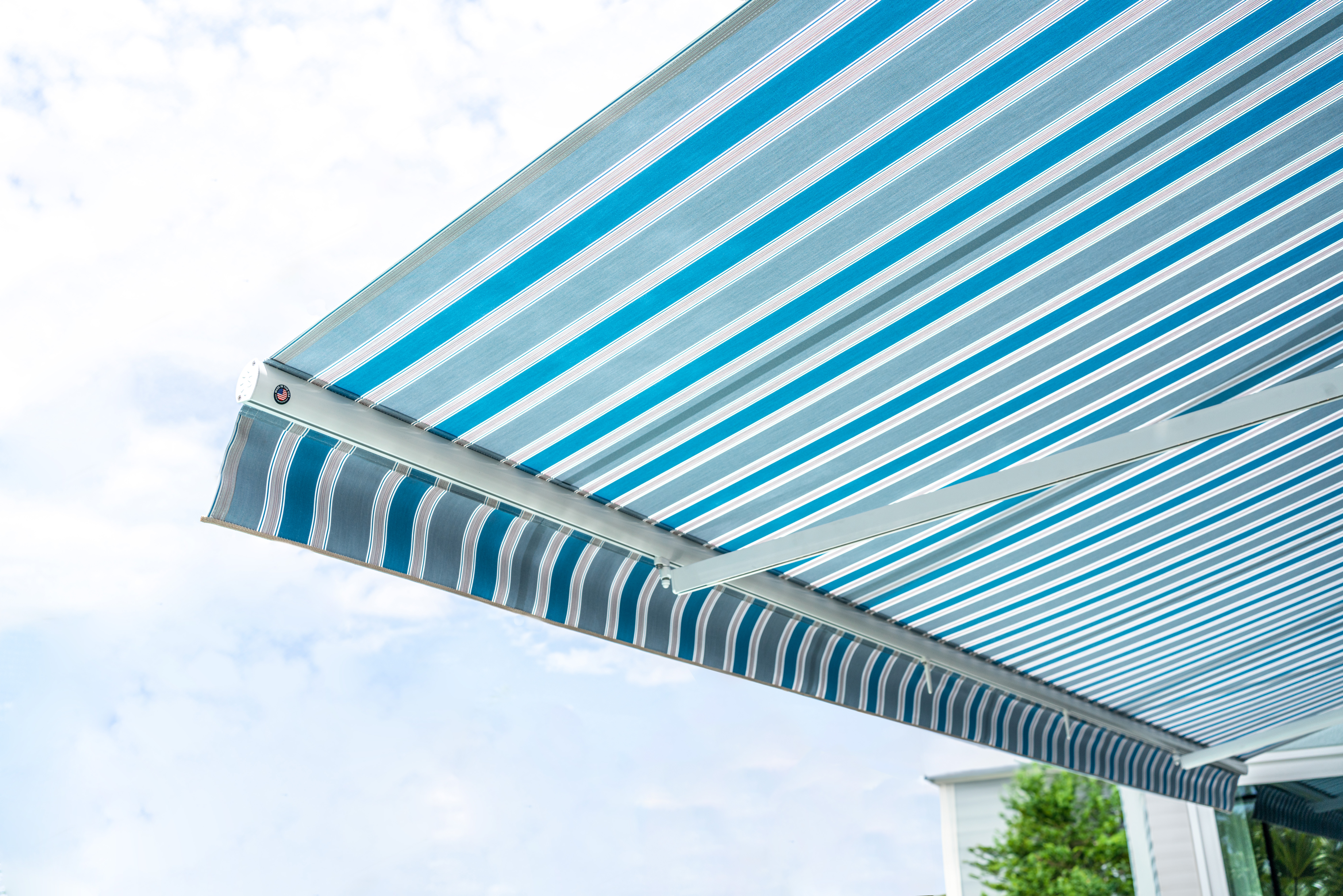 Awning Residential White Frame Baycrest Sky