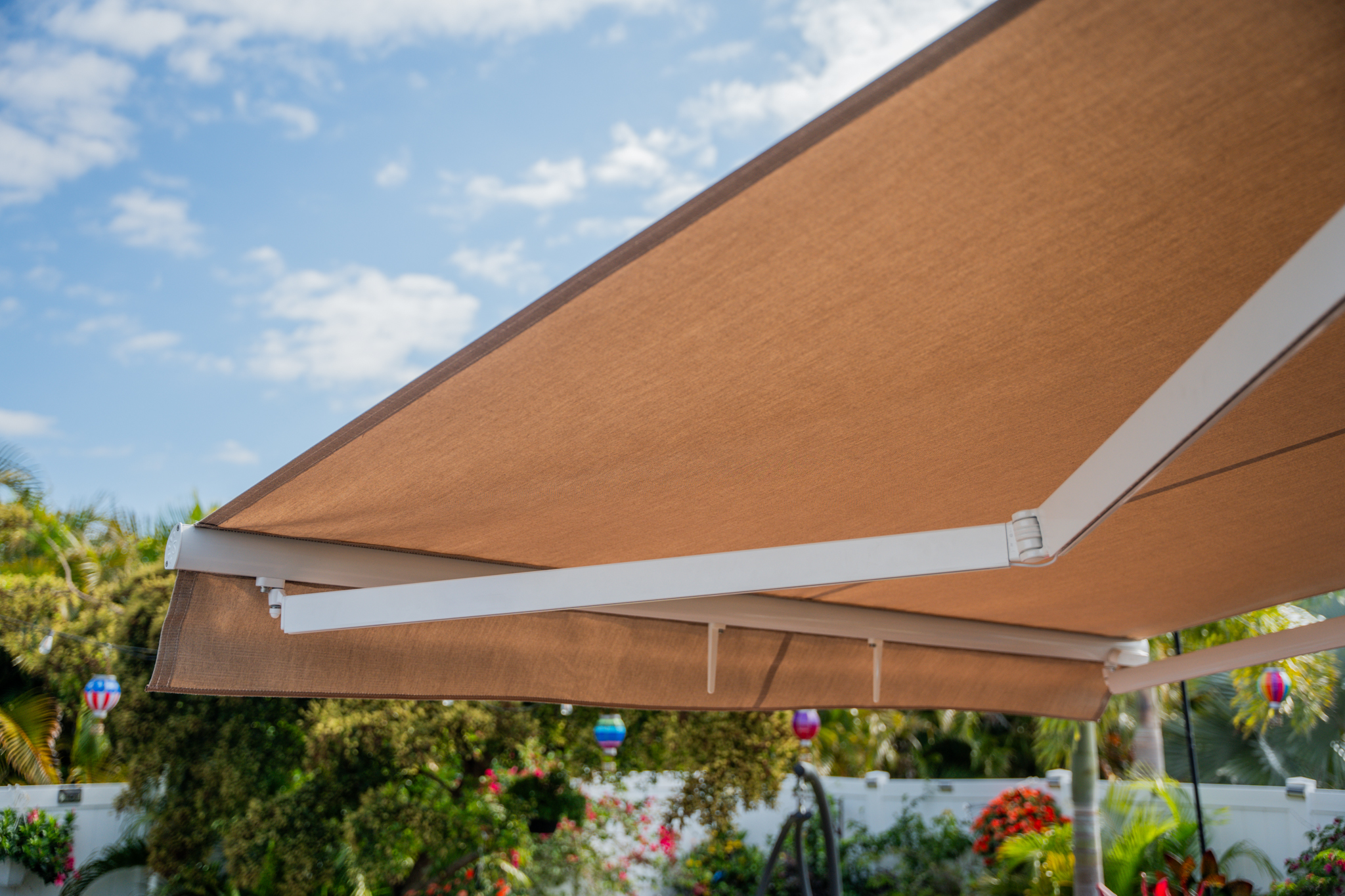 Awning Residential White Frame Silca Dune Tan