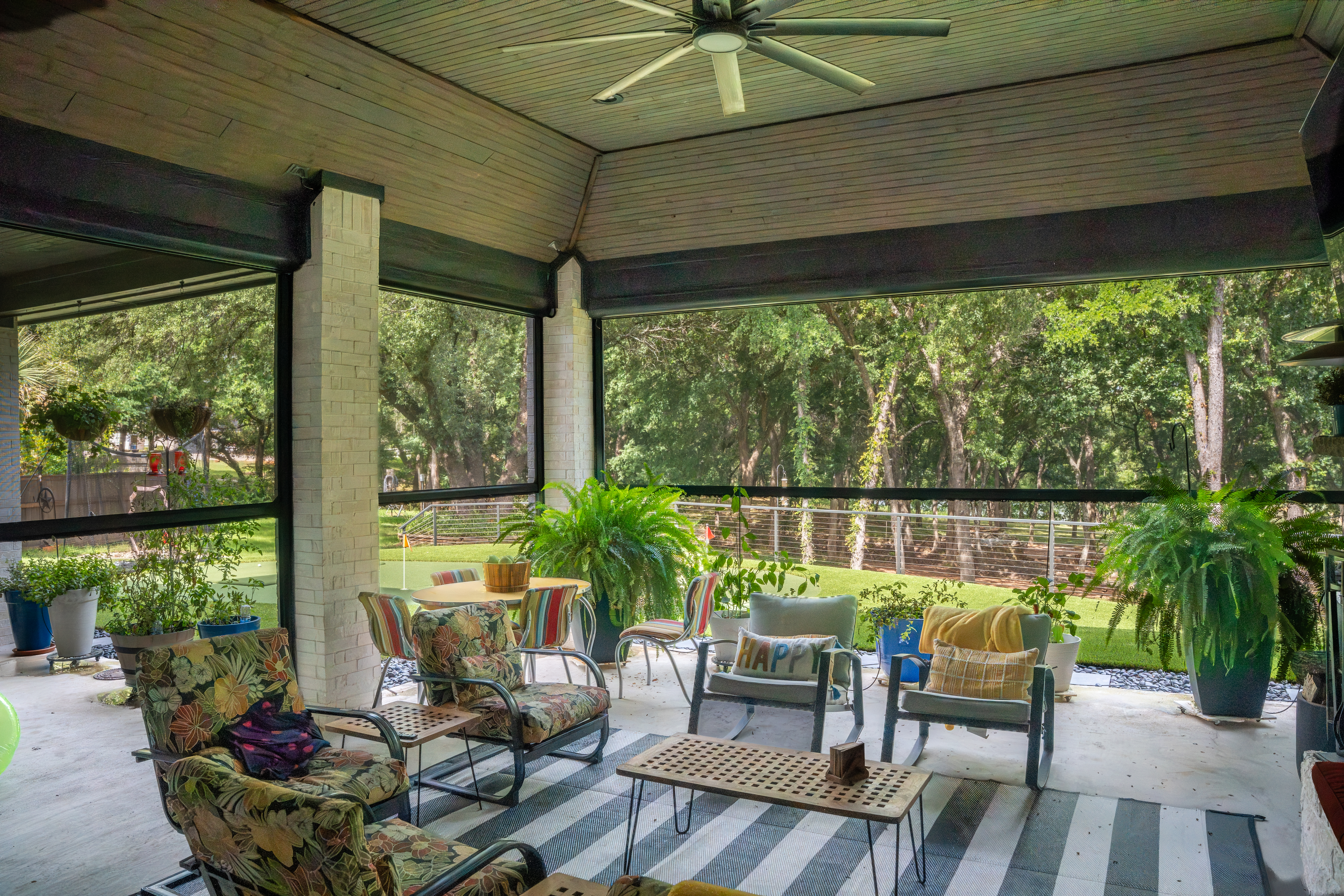 Residential Insect Screens Patio Putting Green Interior View