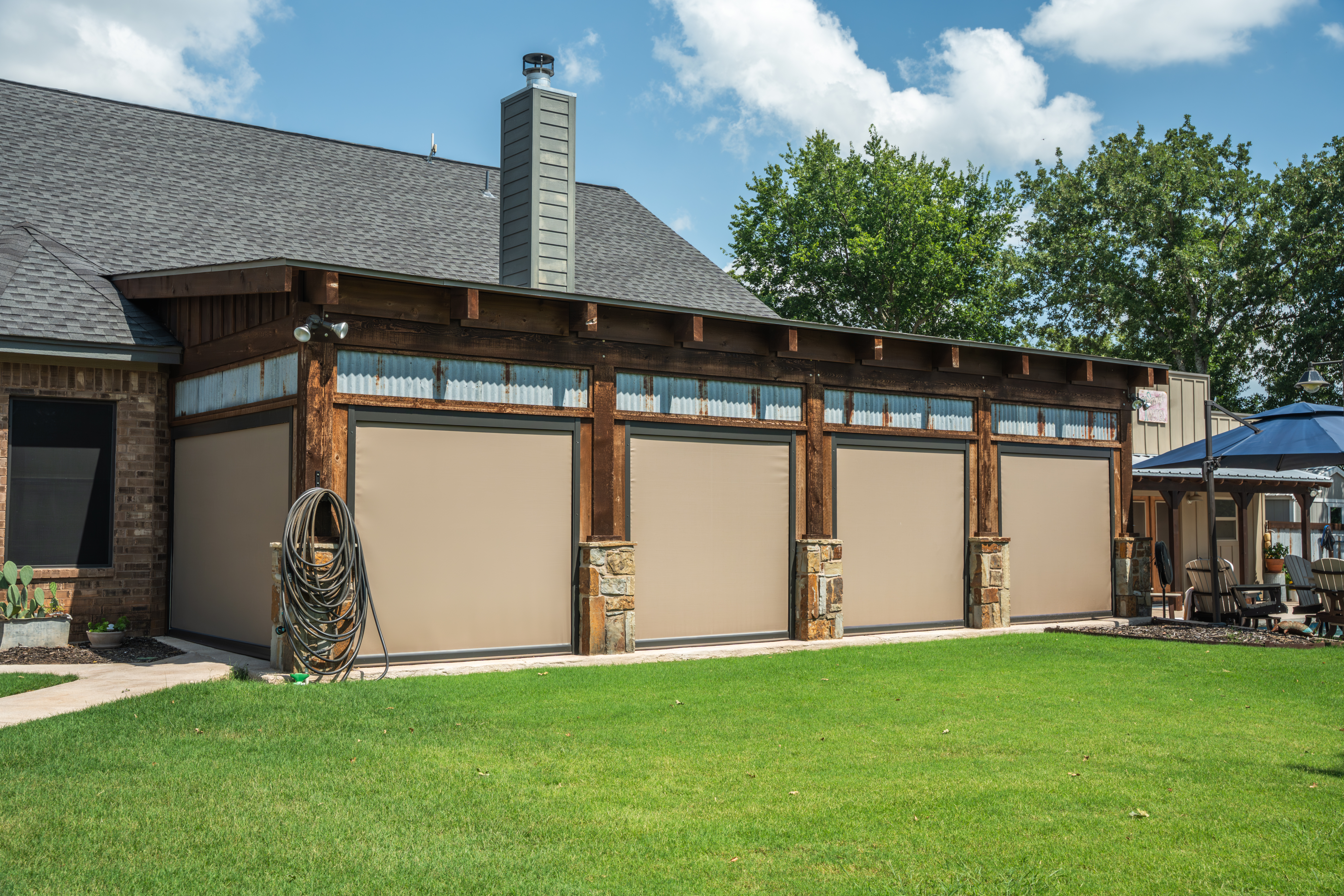 Residential Patio Screens Multiple Beige Farm House
