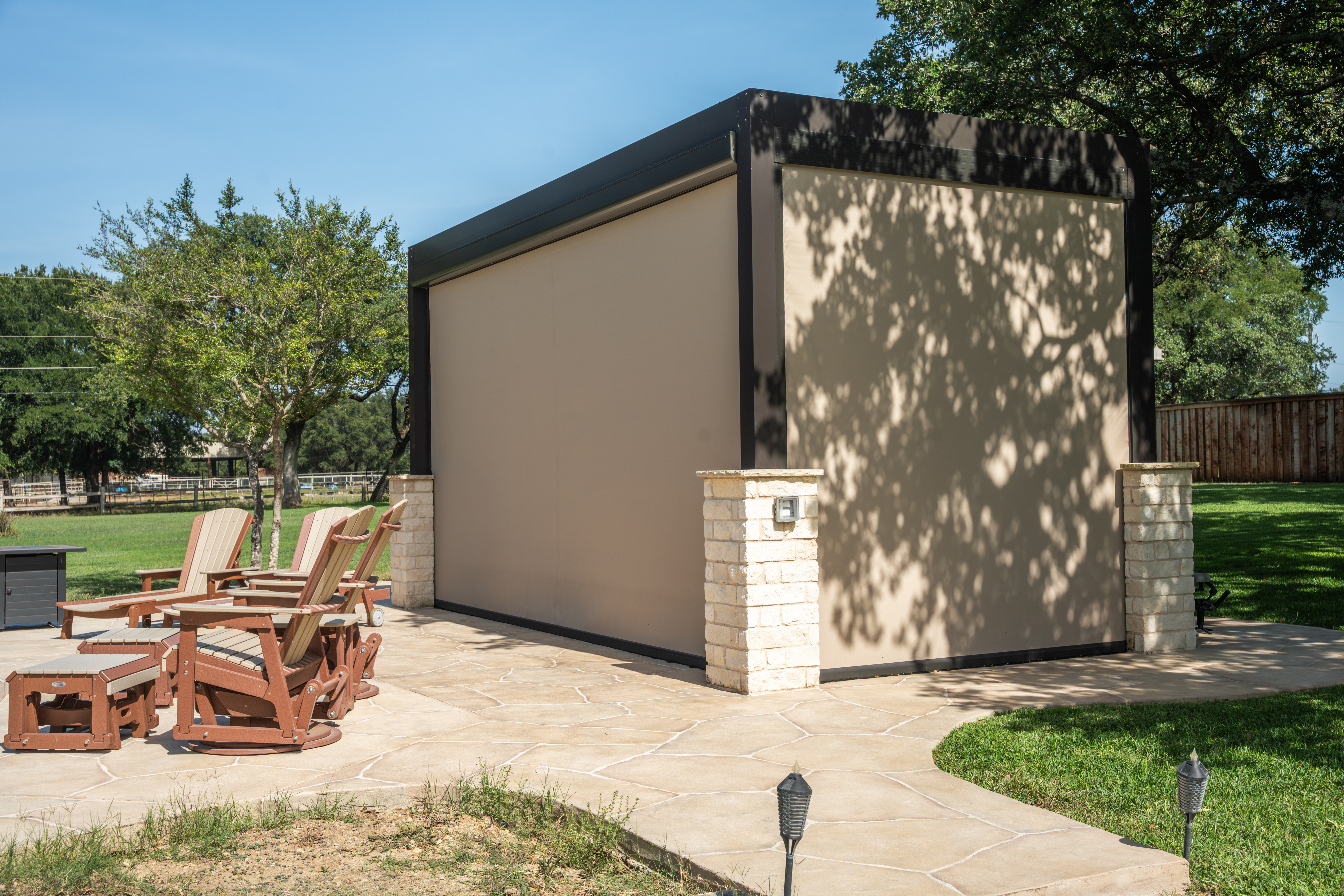 Residential Screens Pergola Enclosure Pool Exterior View