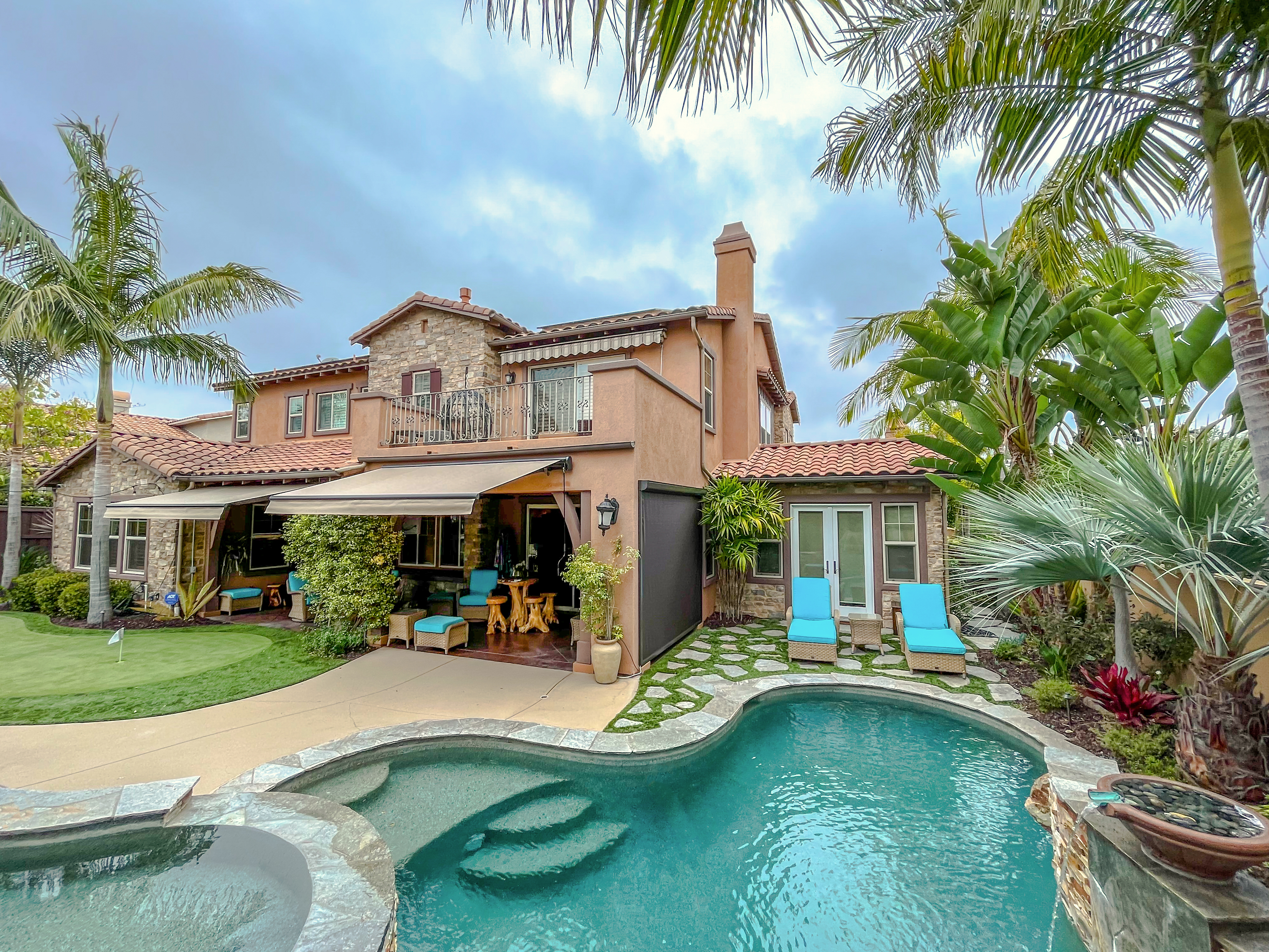 Screens Awnings Palm Trees Pool