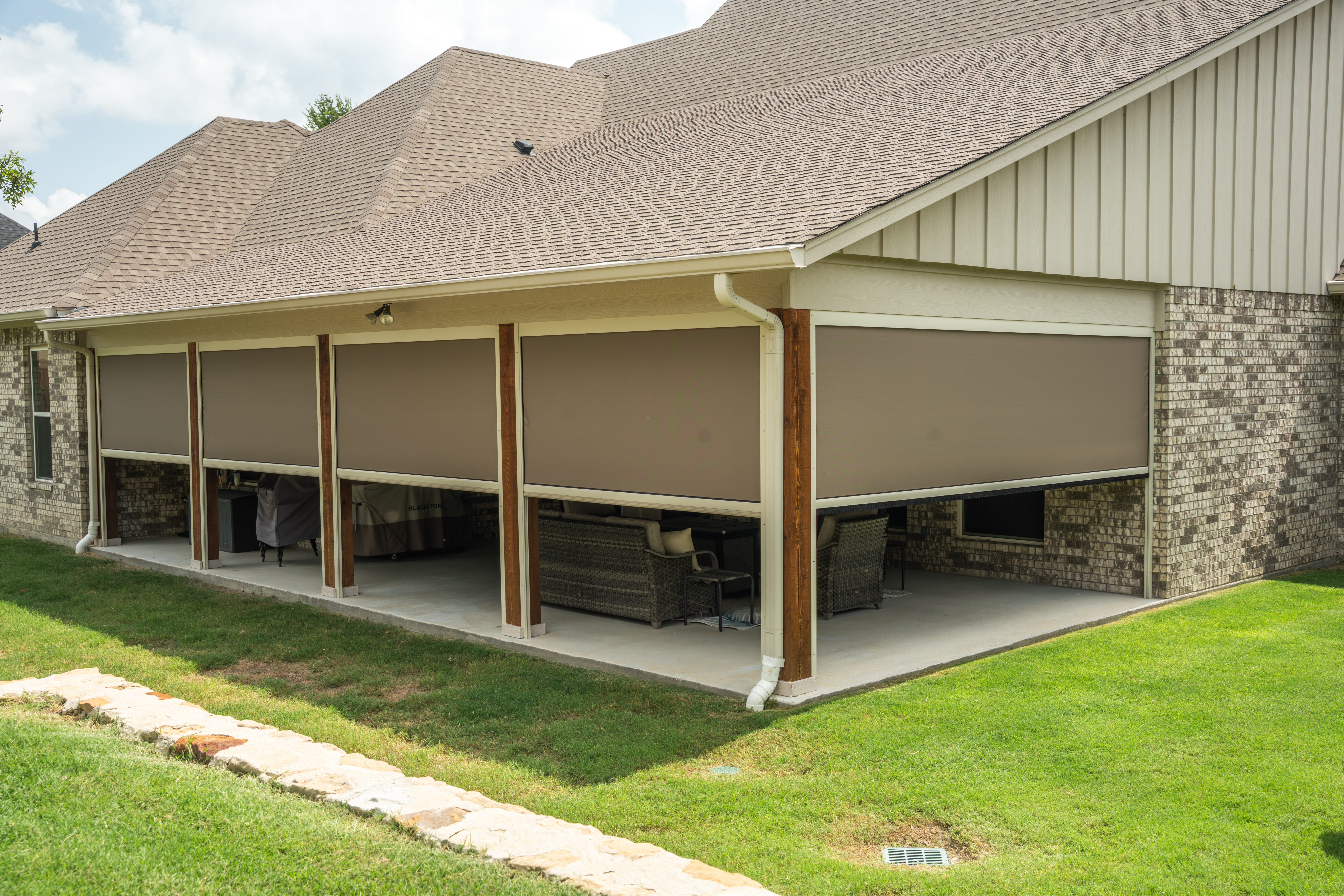 Screens Residential Multiple Beige White Hardware Patio Brick House