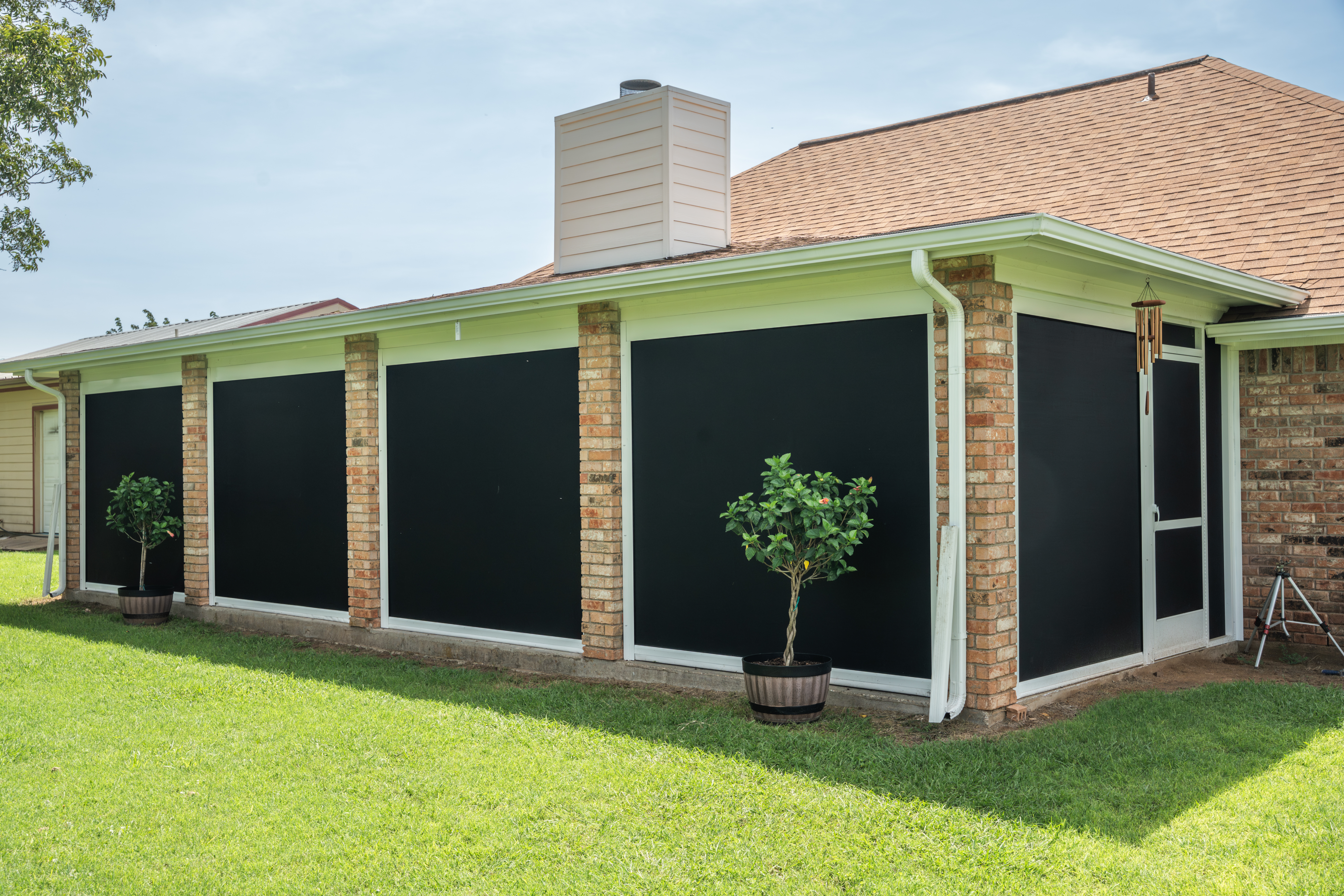 Screens Residential Patio Black Red Brick